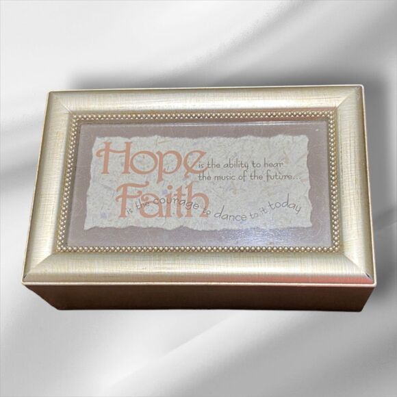 Hope & Faith Musical Jewelry Box – Vintage-Inspired Keepsake - Picture 1 of 7